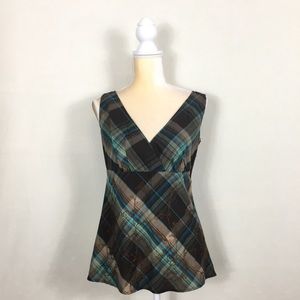 Vintage 90s y2k milkmaid fairycore cotton plaid top cottagecore